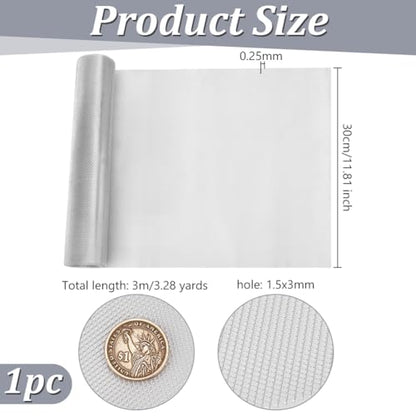 OLYCRAFT 3m/9.8 Ft Aluminum Sculpting Wire Mesh 11.8 Inch Aluminum Wire Mesh Roll for Sculpting Clay Craft Wire Mesh Metal Mesh Sheet Sculpting Mesh Roll Mesh Screen for Arts and Craft