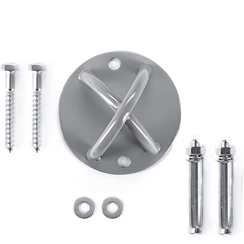 Wall Mount Bracket for Suspension Straps, Ceiling Anchor X Mount for Olympic Rings, Body Weight Strength Training Systems, Yoga Swings Hammocks, Boxing Equipment