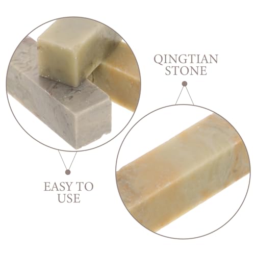 Uonlytech 15 Pcs Chinese Seal Stone Engraved Seal Carving Tools Chinese Painting Stones for Painting Calligraphy Art Supply