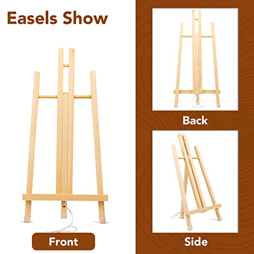 AROIC 8 Pack 15 Inch Wood Easels, Easel Stand for Painting Canvases | Art, and Crafts, Tripod, Painting Party Easel, Kids Student Table School Desktop, Portable Canvas Photo Picture Sign Holder - style: 15"-8p