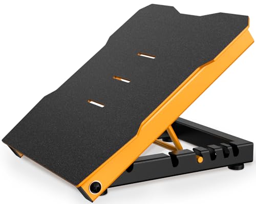 Steel Slant Board Calf Stretcher, 600 Lbs Weight Capacity 5-Level Adjustable Incline Board Squat Wedge Achilles Ankle Stretcher Non-Slip Surface for Squat, Fitness, Physical Therapy - color: Yellow