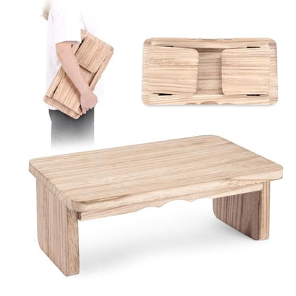 Folding Yoga Meditation Bench, Light Brown | Yoga Kneeling Bench for Adult, Wooden, Zen Meditation Stool, For Yoga Practice - color: Light Brown