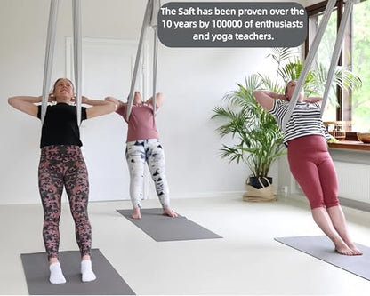 F.Life Aerial Silk Yoga Hammock & Swing for yoga Inversion,Strength training,starter hardware kit - color: sliver