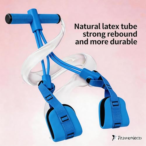 Fitness Resistance Bands with 4 Tube Pedal Ankle Puller, Elastic Yoga Pedal Stretch Band for Exercise, - color: Blue