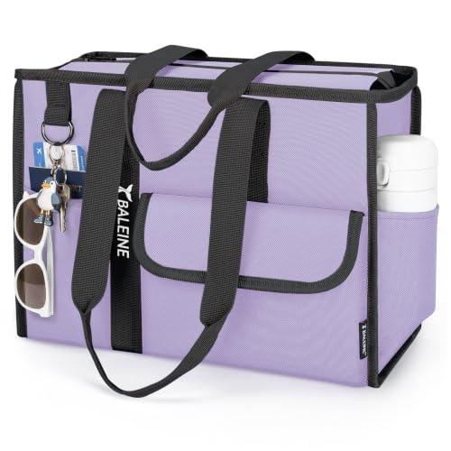 BALEINE Utility Tote Bag for Women with Zipper, Teacher Nurse Work Bag - color: Purple, size: Medium