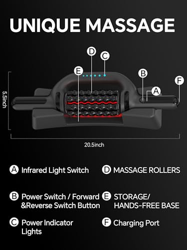 Rolling Percussive Deep Tissue Massage Roller Stick with Hands-Free Base