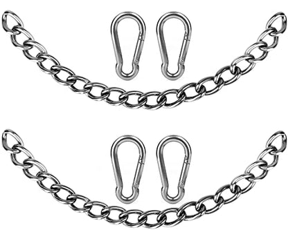 Heavy Duty Hammock Chains with 4 Carabiners - Stainless Steel Hammock Chair Hardware for Indoor/Outdoor Use, 1500 LB Capacity(2 Sets)