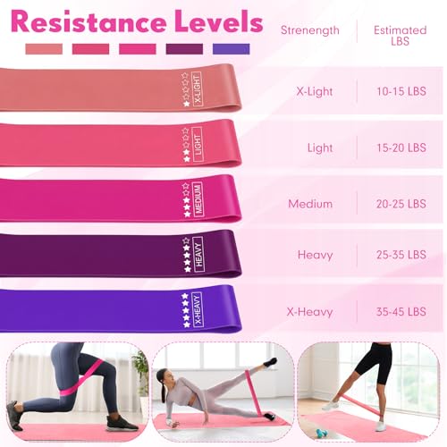 Simgoing 14 Pcs Yoga Kits for Home Workouts Pilates Equipment Set for Women Beginners, Hot Yoga Towel Blocks Strap, Knee Pad, Resistance Loop Exercise Band, Massage Lacrosse Ball, Pilates Ball - color: Pink