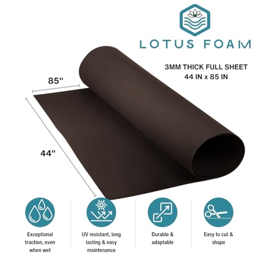 LotusFoam EVA Foam Sheet 3mm – 44"x 85" Craft Foam for Cosplay, Costumes & DIY, High Density 130 kg/m3, Heat Shapeable, Paintable, 35 Colors(Chocolate) - Chocolate - color: Chocolate