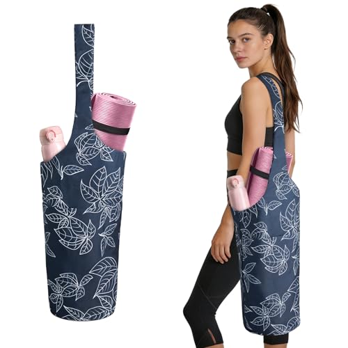 IwIeIaIrI Yoga Mat Bag for Women with Mat Carrier Large Size Pocket | Equipped with Storage Pocket, Polyester Material, Holds Yoga Essentials. Ideal Yoga Accessory Gift for Friends - color: Blue