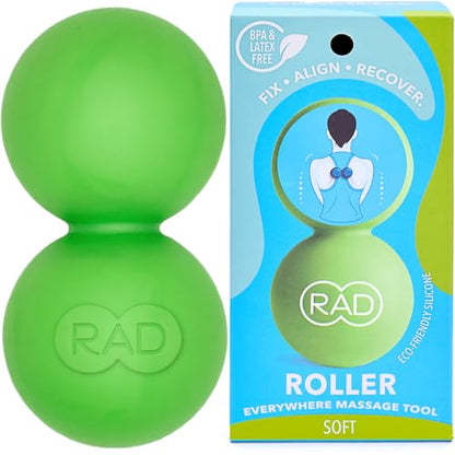 RAD Roller Soft Peanut Roller Ball Massager - Soft/Low Density Peanut Massage Ball - Myofascial Release for Back, Feet, Neck, Psoas - Suboccipital Release Device, Thoracic Spine Roller Balls - style: Soft/Low Density