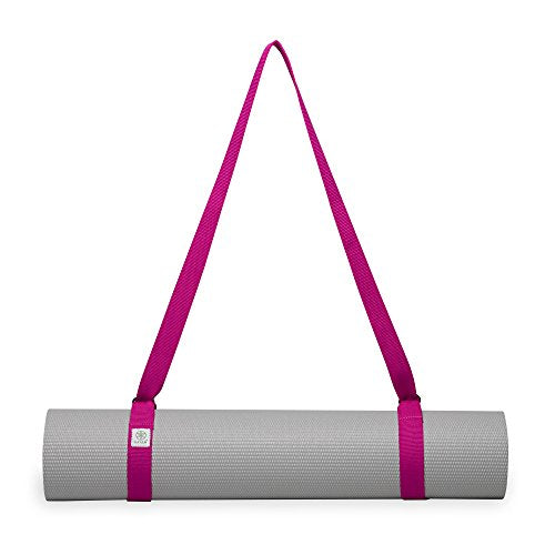 Gaiam Easy-Cinch Yoga Mat Sling - Durable Carrying Strap for Yoga Mat with Metal D-Rings for Secure Fit (No Mat Included) - color: Fuchsia Or Blue