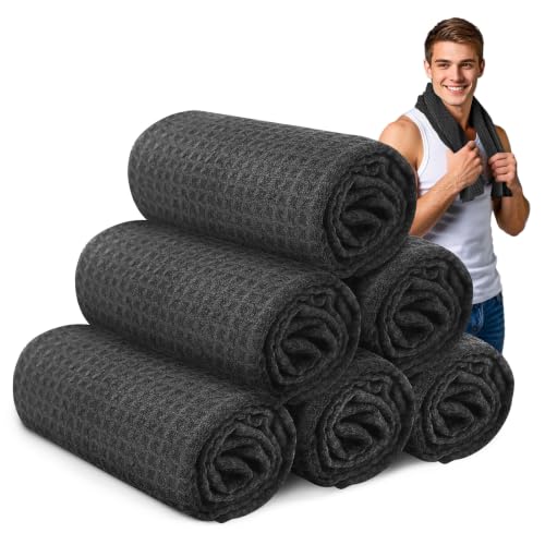 Microfiber Gym Towels for Showering Working Out Quick Dry Negative ions Large Middle Small Sizes Lightweight Gym Towel for Men Women Tennis Sports Towels for Body Hot Yoga Fitness Essentials - color: Black, size: 16 inch X 27 inch