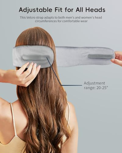 Heated Bluetooth Eye Mask for Sleep, Dry Eyes & Relaxation - color: Light Gray