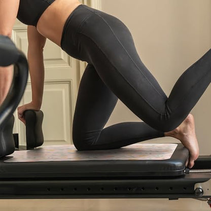 Pilates Reformer Mat-Fits Aeropilates, Allegro, Balanced Body, Merrithew Machines – Clean and Non Slip - color: Blush Pink Floral