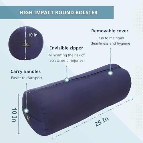 Everyday Yoga Premium Bolster, Soft Meditation Pillow, Multi-Colors - color: Plum, style: B. High Impact - Round