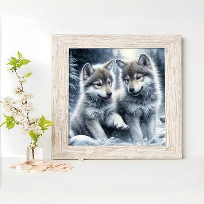 Shouruihua Diamond Painting Kits for Adults, Little Wolf Diamond Art Kit | Wolves, Gem Art, Diamond Dotz Kits, Cute Animal, Diamond Dots, Full Round Drill Diamond Painting Kits for Adults, 11.8x11.8in - color: Wolf