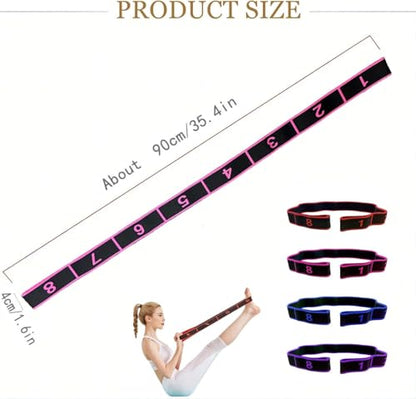 Fitness Resistance Band with Numbered Sections,2026 Elastic Tension Band Exercise Pull Rope - color: Red+Blue, size: 8+12 Section