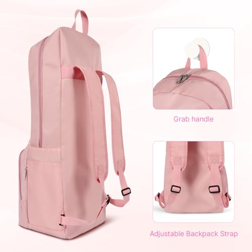 Yoga Mat Bag Carrier Backpack with Multi Pockets | Yoga Mat Holder Waterproof & Zipper Closure, Water Bottle Pocket, Large Capacity, Multipurpose Use - color: Pink