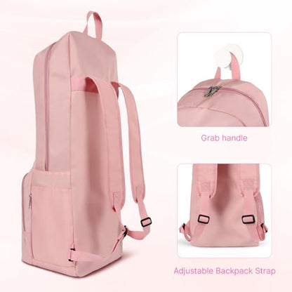 Yoga Mat Bag Carrier Backpack with Multi Pockets | Yoga Mat Holder Waterproof & Zipper Closure, Water Bottle Pocket, Large Capacity, Multipurpose Use - color: Pink