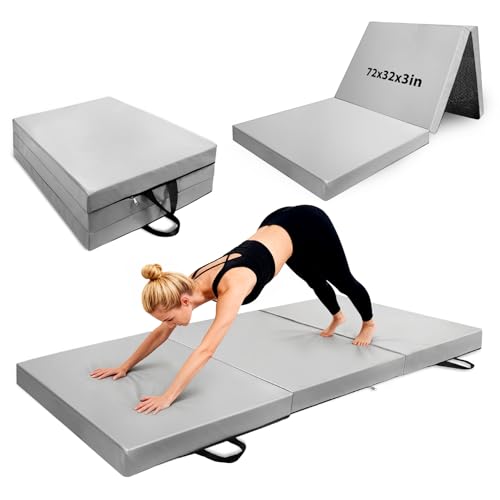 3 Inch Thick Yoga Mat 72 * 32 * 3 inch Extra Thick Exercise Mats Non-Slip Workout Mat for Pilates, Fitness, Gym, Stretching - color: Grey