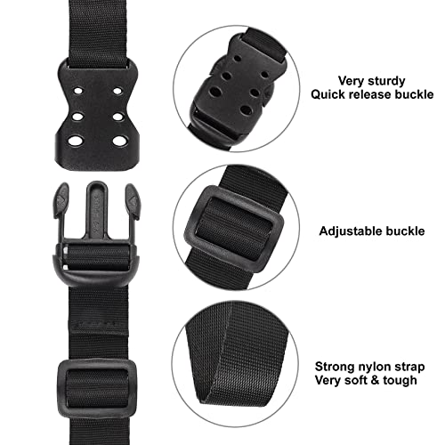 Ayaport Utility Straps with Buckle 72" Quick-Release Adjustable Nylon Straps Black 4 Pack - size: 1''x72"