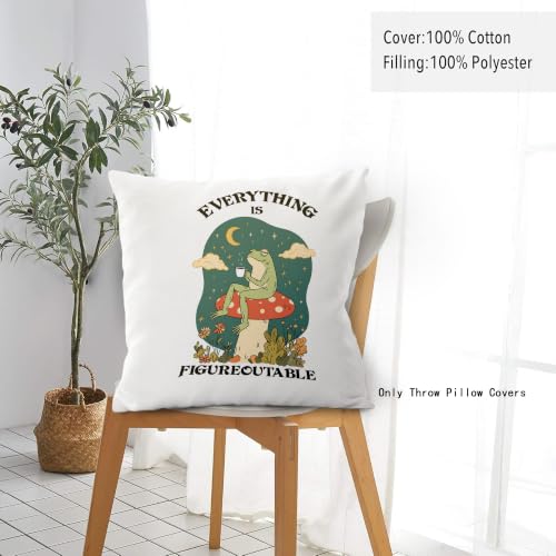 Everything is Figureoutable Inspirational Throw Pillow Cover 18x18 - color: Everything is Figureoutable