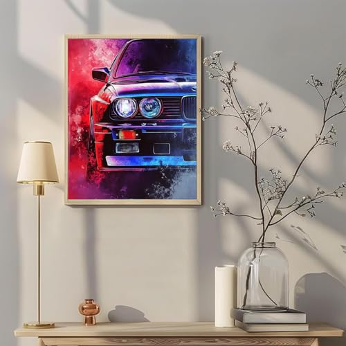 Cool Racing Cars Painting Paint by Numbers Kits 16x20 inch Canvas Racing Head Pattern DIY Oil Painting by Number for Adults Beginners with Brushes Acrylic Pigment Drawings Gift (with Frame) - color: Artwork 09, size: 16''x20''(DIY frame)