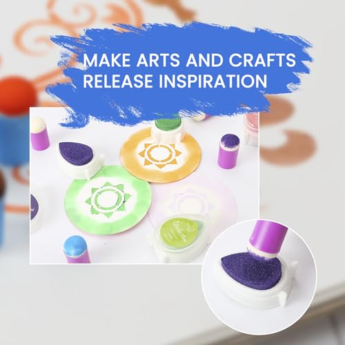 40 Pieces Sponge Daubers W/Storage Case - Handy Finger Daubers for Applying and Spreading Ink, Paint, Glue & More - Providing Excellent Detail Control and Precision - color: Purple