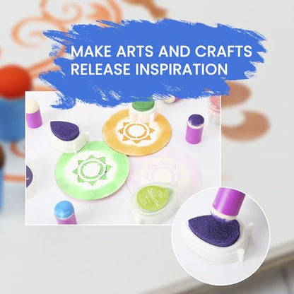 40 Pieces Sponge Daubers W/Storage Case - Handy Finger Daubers for Applying and Spreading Ink, Paint, Glue & More - Providing Excellent Detail Control and Precision - color: Purple