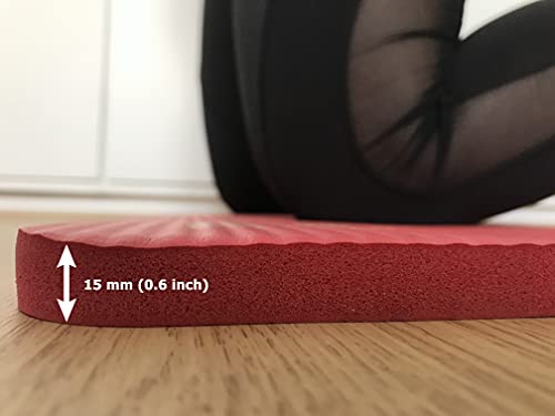 Yoga Knee Pad 0.6 inch Thick Pilates Yoga Knee Pad Cushion your knees Also support Elbows Forearms - color: Pink