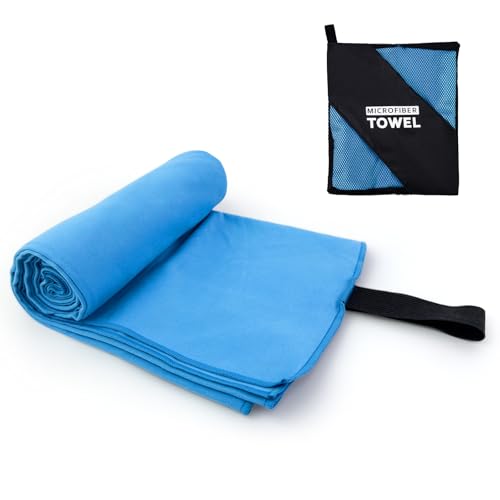Beach Towel XL Size Microfiber Quick Dry Swimming Pool Camping Travel Body Yoga Mat Towels (Blue, 1 Pack XL) - color: Blue, size: 1 Pack XL