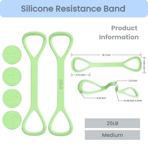 Figure 8 Resistance Band with Non-Slip Handles - color: 25LB Green