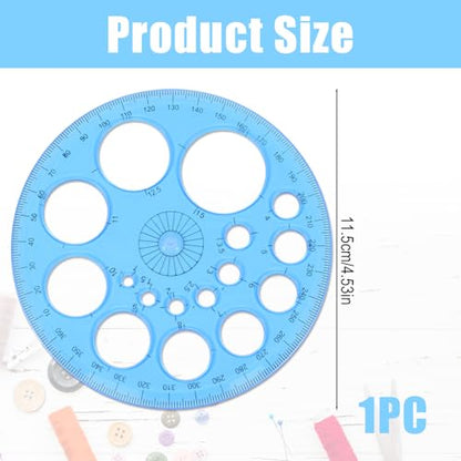 Circle Template for Drawing, Professional Geometric Circle Ruler for Drafting, Plastic Circle Stencil Templates, Large and Small Circle Drawing Tool, Multi Function Drawing Aid Tool for Studying