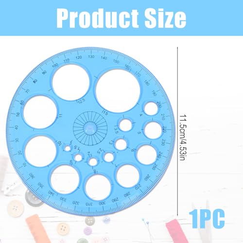 Circle Template for Drawing, Professional Geometric Circle Ruler for Drafting, Plastic Circle Stencil Templates, Large and Small Circle Drawing Tool, Multi Function Drawing Aid Tool for Studying