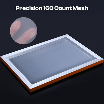 Caydo 2 Pieces Aluminum Screen Printing Screens with 160 Mesh, 10 x14 Inch Silk Screen Printing Frames for T-Shirts and Fabric Screen Printing - style: 160 Mesh