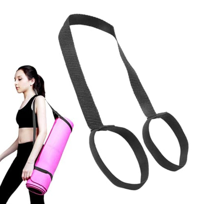 1Pc Black Yoga Mat Carrier Strap, Exercise Mat Carrier Adjustable Sling Weight Loss Fitness Binding Rope