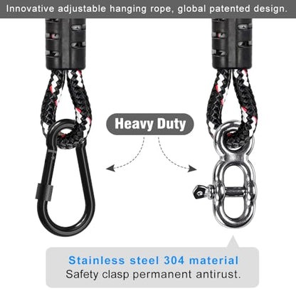 SELEWARE 10ft Tree Swing Rope, Adjustable Hammock Straps Hanging Kit - color: Black-1 Pack, size: 10ft