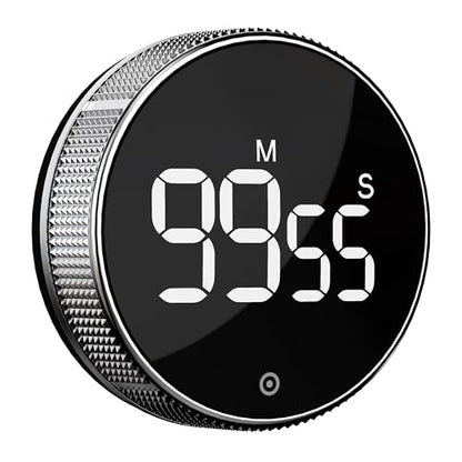 BlueSnail Kitchen Timer with LED Digital Display Smart Efficana for Home Classroom Gym Office, Volume and Brightness Adjustable Productivity Timer (Silvery) - color: Silvery
