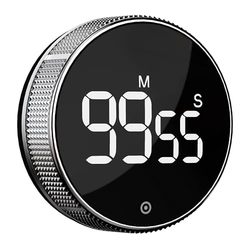 BlueSnail Kitchen Timer with LED Digital Display Smart Efficana for Home Classroom Gym Office, Volume and Brightness Adjustable Productivity Timer (Silvery) - color: Silvery