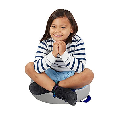 FDP SoftScape 15 inch Round Bean Floor Cushions with Handles Flexible Seating for Home, Daycare, Preschool, Classroom, Yoga and Meditation, 4 inch Height (4-Piece) - Navy/Powder Blue - color: Navy/Powder Blue