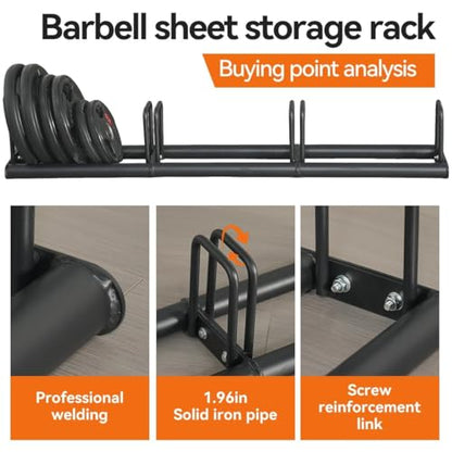 Weight Plate Rack - Modular Olympic Bumper Plate Rack 660 LBS | Heavy-duty welded steel holds up to 660 lbs, anti-pinch wide slots for easy plate changes, modular fit for Olympic bumpers