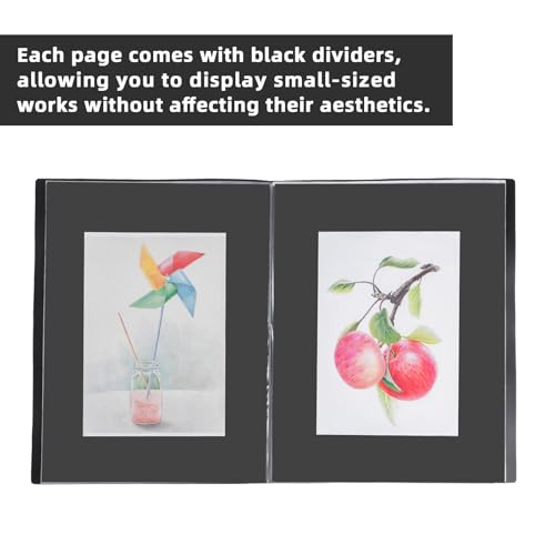 Large 18"x24" Art Portfolio Heavy Duty Binder with Plastic Sleeves, Portfolio Folder with 30 Clear Sheet Protectors, Display 60 Pages, Poster Binder， (large（18x24）) - size: large（18x24in）