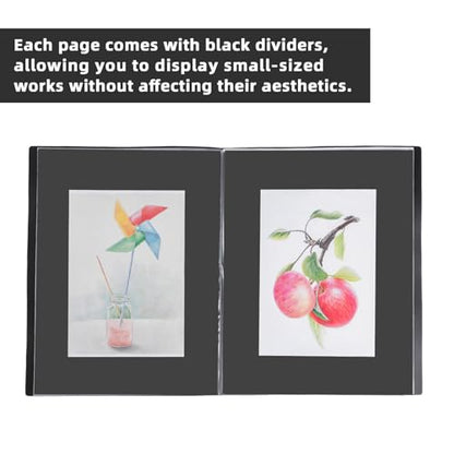Large 18"x24" Art Portfolio Heavy Duty Binder with Plastic Sleeves, Portfolio Folder with 30 Clear Sheet Protectors, Display 60 Pages, Poster Binder， (large（18x24）) - size: large（18x24in）