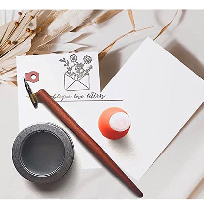 Ink Well for Dip Pen with Lid for Fountain Pen Calligraphy Ink Holder for Glass Dip Pen