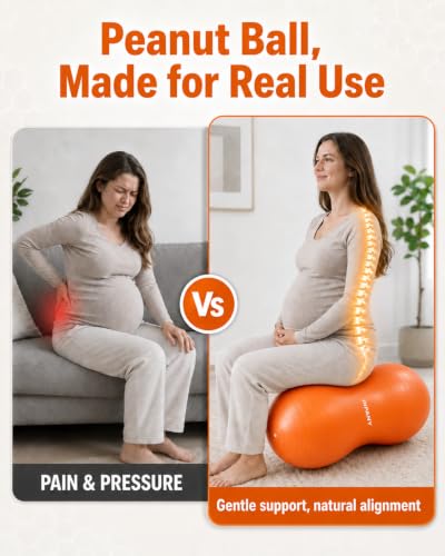 INPANY Peanut Exercise Ball for Labor, Physical Therapy & Fitness - color: Orange