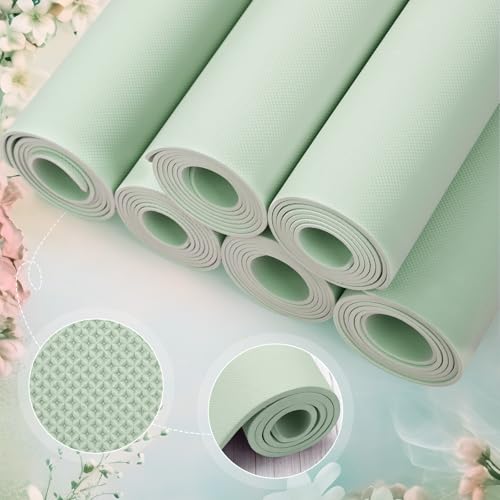 Timgle 6 Pack Yoga Mats Bulk 68x24 Inches Non Slip 4 mm Thick - color: Grayish Green