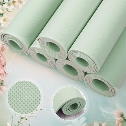 Timgle 6 Pack Yoga Mats Bulk 68x24 Inches Non Slip 4 mm Thick - color: Grayish Green