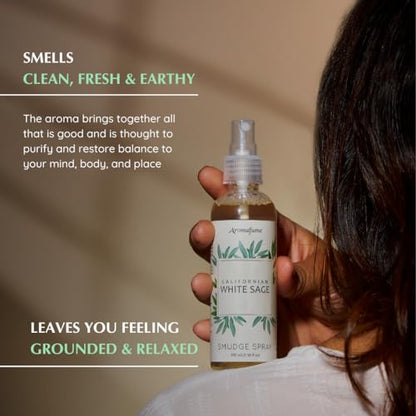White Sage Smudge Spray for Spiritual Cleansing, Aromafume - color: White Sage