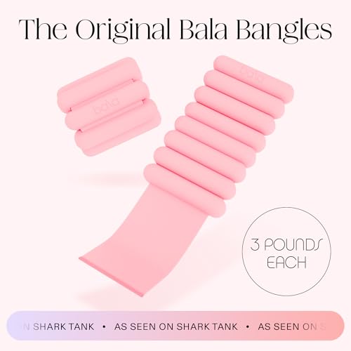 Bala Bangles Wrist & Ankle Weights for Women & Men, Home Gym Equipment | Adjustable Weighted Bands for Arm & Legs Workouts - Pilates, Yoga, Walking, Barre, & Strength Training Exercise - color: Blush, size: 3 LB